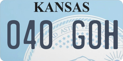KS license plate 040GOH