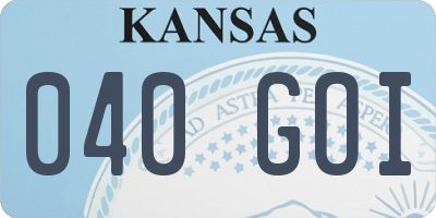 KS license plate 040GOI