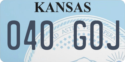 KS license plate 040GOJ
