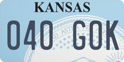 KS license plate 040GOK
