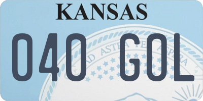 KS license plate 040GOL
