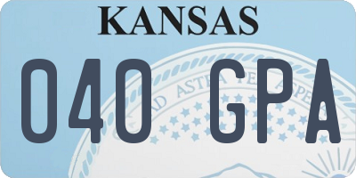 KS license plate 040GPA