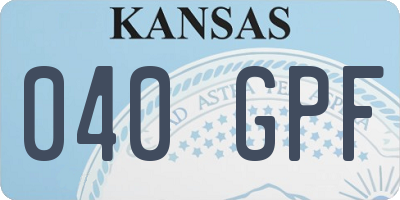 KS license plate 040GPF