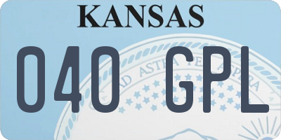 KS license plate 040GPL