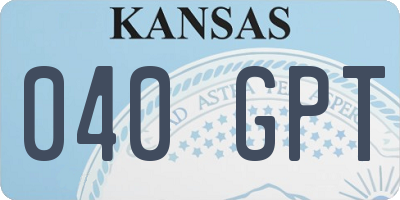 KS license plate 040GPT
