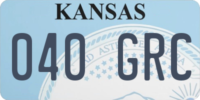 KS license plate 040GRC