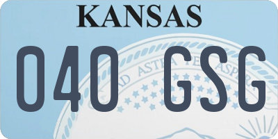 KS license plate 040GSG