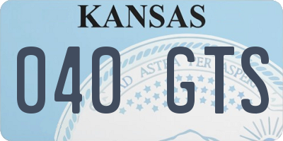 KS license plate 040GTS