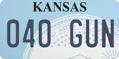 KS license plate 040GUN