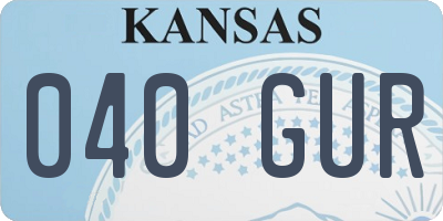 KS license plate 040GUR