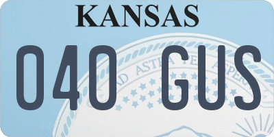 KS license plate 040GUS