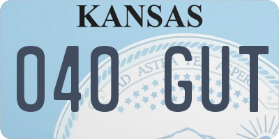 KS license plate 040GUT