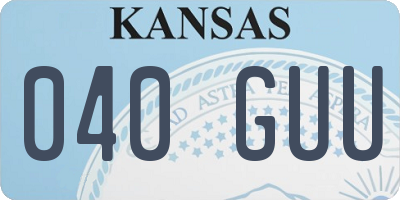 KS license plate 040GUU
