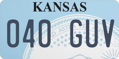 KS license plate 040GUV