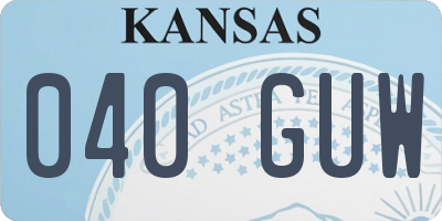 KS license plate 040GUW