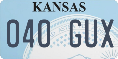 KS license plate 040GUX