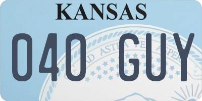 KS license plate 040GUY