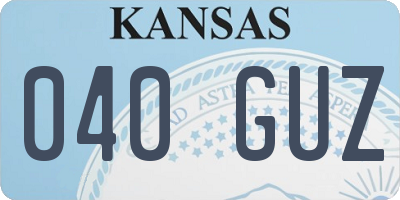 KS license plate 040GUZ