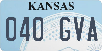 KS license plate 040GVA