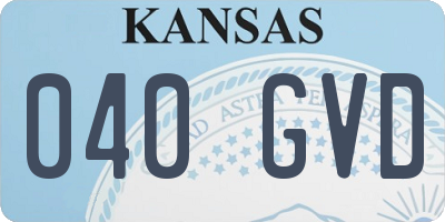 KS license plate 040GVD