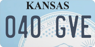 KS license plate 040GVE