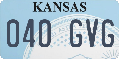 KS license plate 040GVG