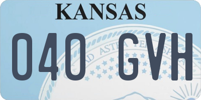 KS license plate 040GVH