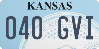 KS license plate 040GVI