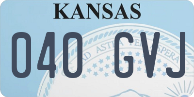 KS license plate 040GVJ
