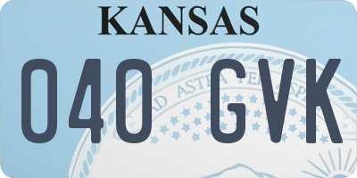 KS license plate 040GVK