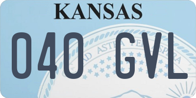 KS license plate 040GVL