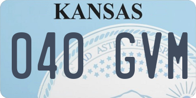 KS license plate 040GVM