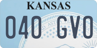 KS license plate 040GVO