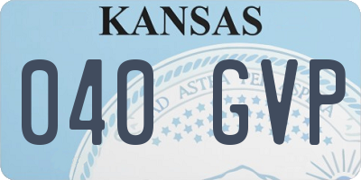 KS license plate 040GVP