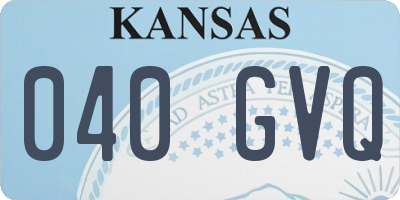 KS license plate 040GVQ