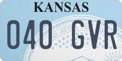 KS license plate 040GVR