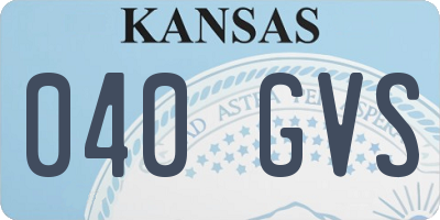 KS license plate 040GVS