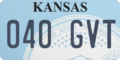 KS license plate 040GVT
