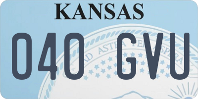KS license plate 040GVU