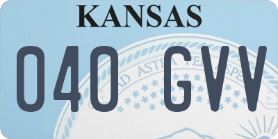 KS license plate 040GVV
