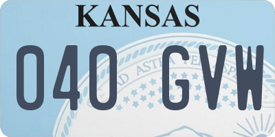 KS license plate 040GVW