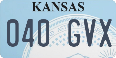 KS license plate 040GVX