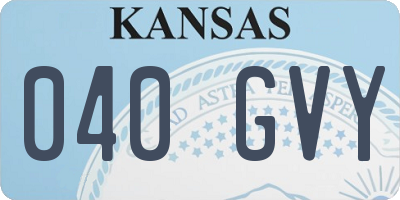 KS license plate 040GVY