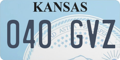 KS license plate 040GVZ
