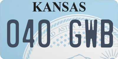 KS license plate 040GWB
