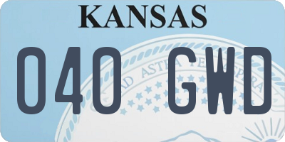 KS license plate 040GWD