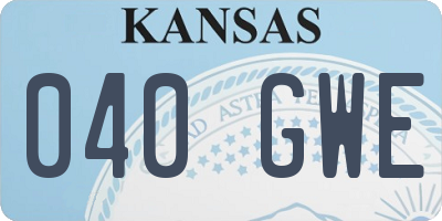 KS license plate 040GWE
