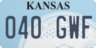 KS license plate 040GWF