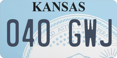 KS license plate 040GWJ