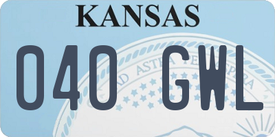 KS license plate 040GWL